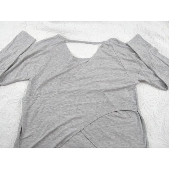 Victoria's Secret Gray embroidered long sleeves top with open back detail size L - Picture 8 of 12